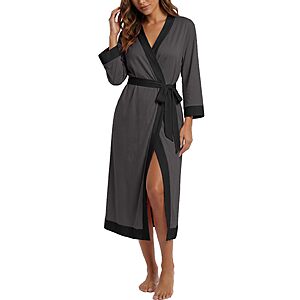 PrinStory Women's Lightweight Soft 3/4 Sleeve Bathrobe $9.99 + Free Shipping w/ Prime or on $35+