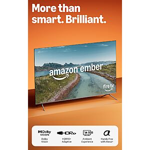 Amazon Ember 50" QLED Series with Fire TV (newest model), 4K Ultra HD smart TV, HDR10+, Dolby Vision, Dolby Audio, quad-core processor, find shows faster with Alexa+ $389.99