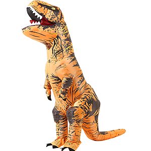 miwhse Halloween Inflatable Dinosaur Costume Adult Fancy Dinosaur Suit Blow up Trex Costume Full Body Dino Costume For Halloween Cosplay Party(brown) $26.99