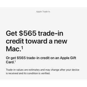Apple Tradein by Apple - MacMini M4 16GB 256GB (2024) Good Condition TradeIn value $565 [YMVV]