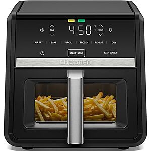 $69.99 EARLY PRIME DAY AMAZON FS Chefman Air Fryer 9 Qt | TurboFry 7-in-1 High-Powered 450°F Cooking for Crispier and Even Results