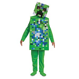 Disguise Minecraft Charged Creeper Costume, Officially Licesned Classic Jumpsuit Outfit, Kids Size Large (10-12) $26.6
