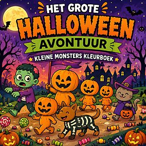 Het Grote Halloweenavontuur - Kleine Monsters Kleurboek: Halloween kleurboek voor kinderen - leuke en niet enge afbeeldingen van pompoenen, spookjes en monsters  $6.2