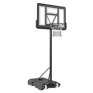 VEVOR 44" Portable Basketball Hoop w/ PC Backboard & 4.4-10' Adjustable Height $97.20 + Free Shipping