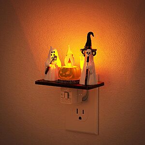 JandCase Halloween Plug-In Night Light: Ghost w/ LED Flickering Flames $8.49, RGB Color-Changing Jack-o’-Lantern Projector $11.99 & More + Free Shipping w/ Prime or on $35+