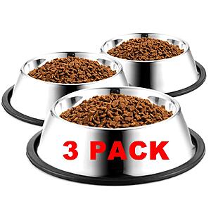 3-Pack Wedawn 1.5-Cup Stainless Steel Dog & Cat Bowls w/ Rubber Base $6.49 + Free Shipping w/ Prime or on $35+