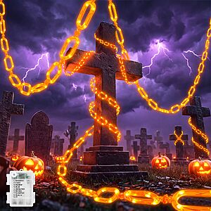 Brightown Halloween String Lights Battery Operated, 10Ft Orange Lights $16.99
