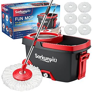 Spin Mop & Bucket Set w/ 6 Microfiber Heads (Teal) $33.98 + Free Shipping w/ Prime or on $35+