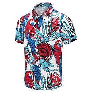 Mens Hawaiian Short Sleeve Casual Button-Down Shirts Summer Shirts (Various Styles) $7.99 AC