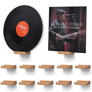 12-Pack 4" Niubest Oak Wall-Mount Vinyl Record Shelf $15.49 & More + Free Shipping w/ Prime or on $35+