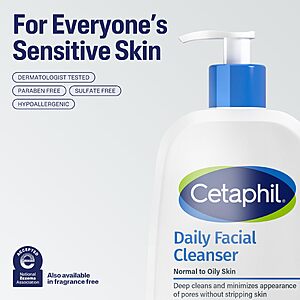 Cetaphil Daily Facial Cleanser Sensitive & Oily Skin, 2X 20 oz - $20.54  With FS