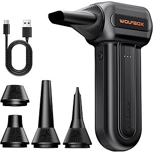 3-Speed Wolfbox MF60 Electric Compressed Air Duster w/ 5 Nozzles $29 + Free S&H $28.99