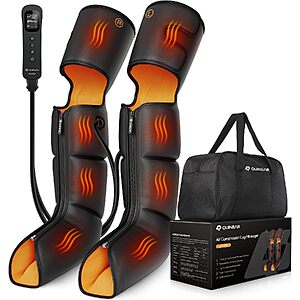 QUINEAR 3-in-1 Leg Compressin Massager for Pain Relief w/ 4-ZONE Chambers, 3 heat levels, 3 modes and 3 intensities, zipper sleeve $70