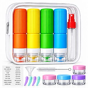 18-Pack TSA-Approved 3-Oz Silicone Travel Bottles w/ Bag $4.99 + Free Shipping w/ Prime or on $35+