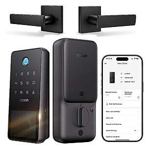 Lockin Veno Solar Fingerprint Smart Lock, with Handle, Runs on Sunlight $98.99 AC