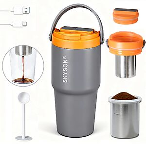 20-Oz Portable Electric Coffee Maker Tumbler (Gray) $9.99 + Free Shipping w/ Prime or on $35+