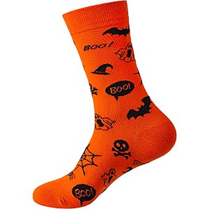 FancyBull Halloween Socks Men Pumpkin Smile Face Funny Socks $3.90