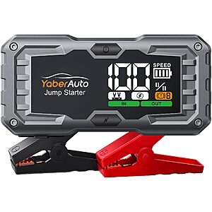 YaberAuto Car Battery Jump Starter 5500A Portable Car Jump Starter Battery Pack (10.0L Gas/9.0L Diesel), 12V Car Battery Jump Starter Portable, Jump Box with Jumper Cables $33.22