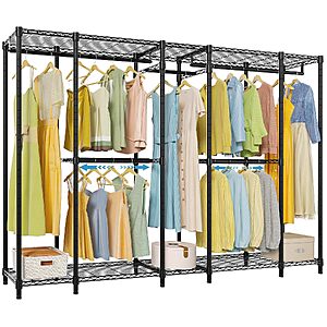 89.8" Vipek V50 Basic Expandable Clothes Rack w/ 5 Hanging Rods & 6 Wire Shelves (Black) $94.99 + Free Shipping