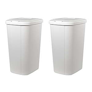 2-Pack 13.3-Gallon Hefty Touch-Lid Trash Can (White)  $16.96 + Free S&H w/ Walmart+ or on $35+