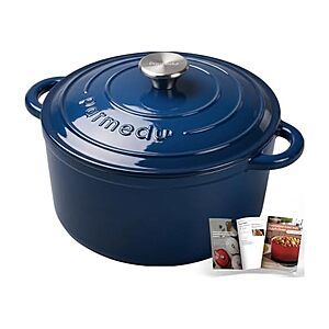5.5-Qt Parmedu Enameled Cast Iron Dutch (Indigo Blue or Pink) $23.99 + Free Shipping w/ Prime