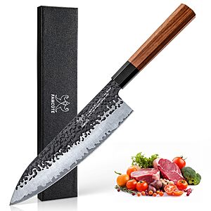 8" FAMCÜTE Japanese Hand Forged Sharp Chef Knife w/Rosewood Handle $24.99 + Free Shipping w/ Prime or on $35+