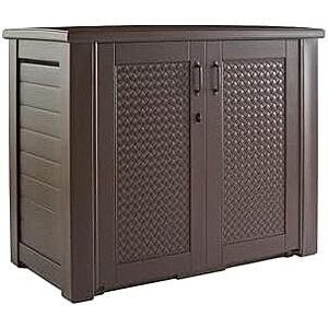 $178* | 123-gal Rubbermaid Decorative Outdoor Storage Cabinet (brown) at Amazon