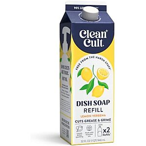 [SnS, AC] $3.69* | 32-Oz Cleancult Dish Soap Liquid Refill (Lemon Verbena) at Amazon