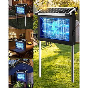 Solar 4500V Bug Zapper w/ 10W Solar Panel & 4000mAh Battery $24.99 + Free Shipping w/ Prime or on $35+