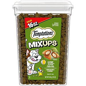 16-Oz Temptations Classic Crunchy & Soft Cat Treats Tub (Catnip Fever Flavor) $6.17 w/ S&S + Free Shipping w/ Prime or on $35+