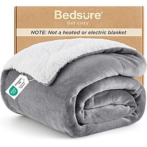 50"x60" Bedsure GentleSoft Reversible Sherpa Fleece Throw Blanket (Grey) from $10.44 + Free Shipping w/ Prime or on $35+