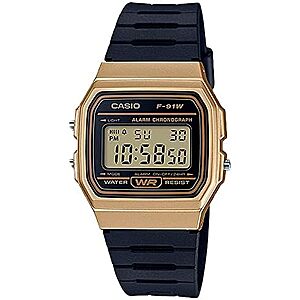 $17.97* | 35.2 mm Casio F-91W Series Men's Digital Watch (Gold) at Amazon