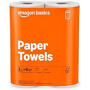 Prime: 2-Pack 150-Sheet Amazon Basics 2-Ply Flex-Sheets Paper Towels $2.15 w/ S&S + Free Shipping