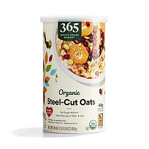 Prime Members: Organic Steel Cut Oats, 30 Ounce - 365 by Whole Foods Market