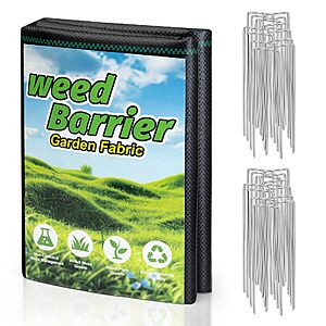 4' x 100' FrutPunch Weed Barrier Landscape Fabric w/ 20 U-Shaped Ground Stakes $10.15 w/ S&S + Free Shipping w/ Prime or on $35+