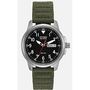 REFURBISHED Citizen Eco-Drive Chandler Men's Calendar Black Dial Green 37mm Watch BM8180-03E $92
