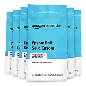 [Prime] 6-Pack 3lb Amazon Essential Epsom Salt Soak Magnesium Sulfate USP (Unscented) $12.38 w/ S&S + Free Shipping
