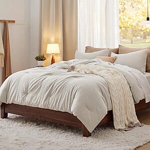 3-Piece Bedsure Prewashed King Comforter (Beige, 104"x90") $19.99 + Free Shipping w/ Prime or on $35+ $19.71