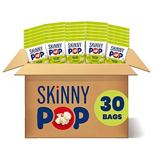$12.65 30-Count SKINNYPOP Original Gluten Free Popcorn Bags, .65 oz with S&S