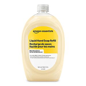 [Prime] 50-Oz Amazon Essentials Liquid Hand Soap Refill (Milk & Honey) $2.62 w/ S&S + Free Shipping