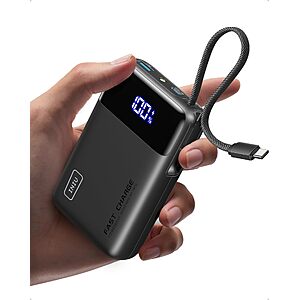 INIU Portable Charger, Smaller 45W Fast Charging Power Bank, 20000mAh Black