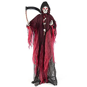 Tangkula 8 FT Halloween Animated Standing Skeleton Grim Reaper with Sickle, $59.84, Amazon