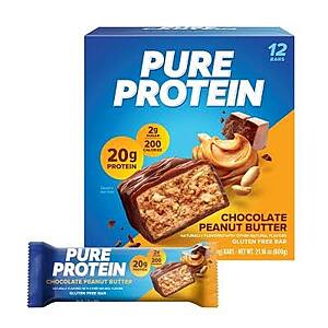 [S&S] Pure Protein 12 bars chocolate peanut butter gluten free $12.9