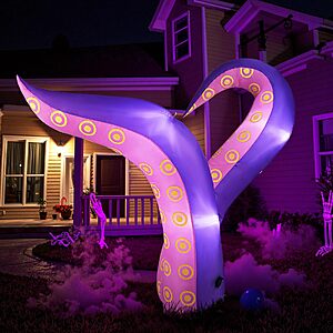 Prime, Tangkula 6.5 Ft Inflatable Tentacles, Blow up Octopus Legs Window Decoration with LED Lights, $32.29,
