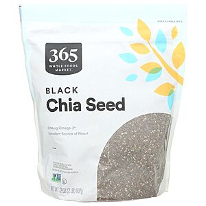 $12.70 S&S PRIME ONLY 365 by Whole Foods Market, Black Chia Seed, 32 Ounce (Buy 4, save more promo available)