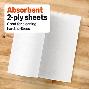 $2.15 or less S&S PRIME ONLY Amazon Basics 2-Ply Flex-Sheets Paper Towels, 150 Sheets per Roll, 2   Rolls = 6 Regular Rolls, buy 4, save even more