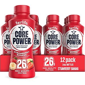 12-Pack 14-Oz Core Power Fairlife 26g Milk Shake (Various) from $28.69 & More w/ S&S + Free Shipping w/ Prime or on $35+