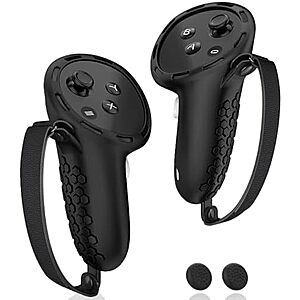 $6.60* | AMZDM Silicone Controller Grip Covers w/ Knuckle Straps & Thumbstick Covers for Meta Quest 3 & 3S at Amazon