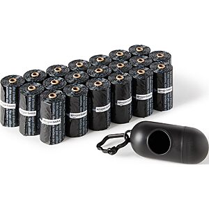 $6.63 S&S PRIME ONLY Amazon Basics Dog Poop  Bags with Dispenser and Leash Clip, Unscented, 13" x 9" Large Size, 300 Count (buy 4, save more)