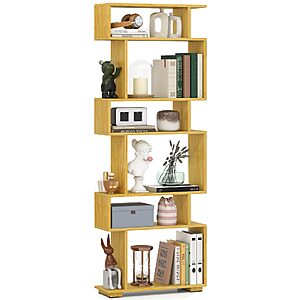 Amazon – GIANTEX 6-Tier S-Shaped Geometric Bookshelf, Burlywood - $44.40 w/ Prime